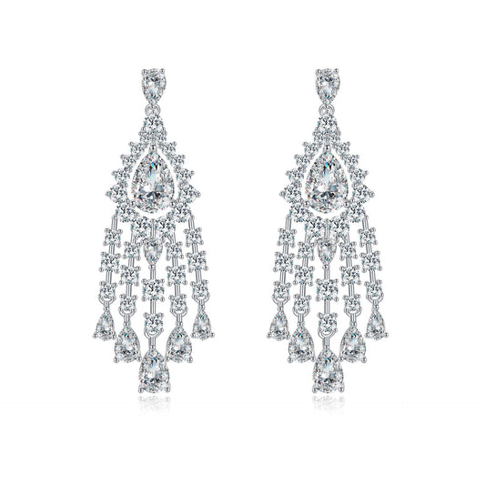 Sterling silver S925 earrings teardrops style