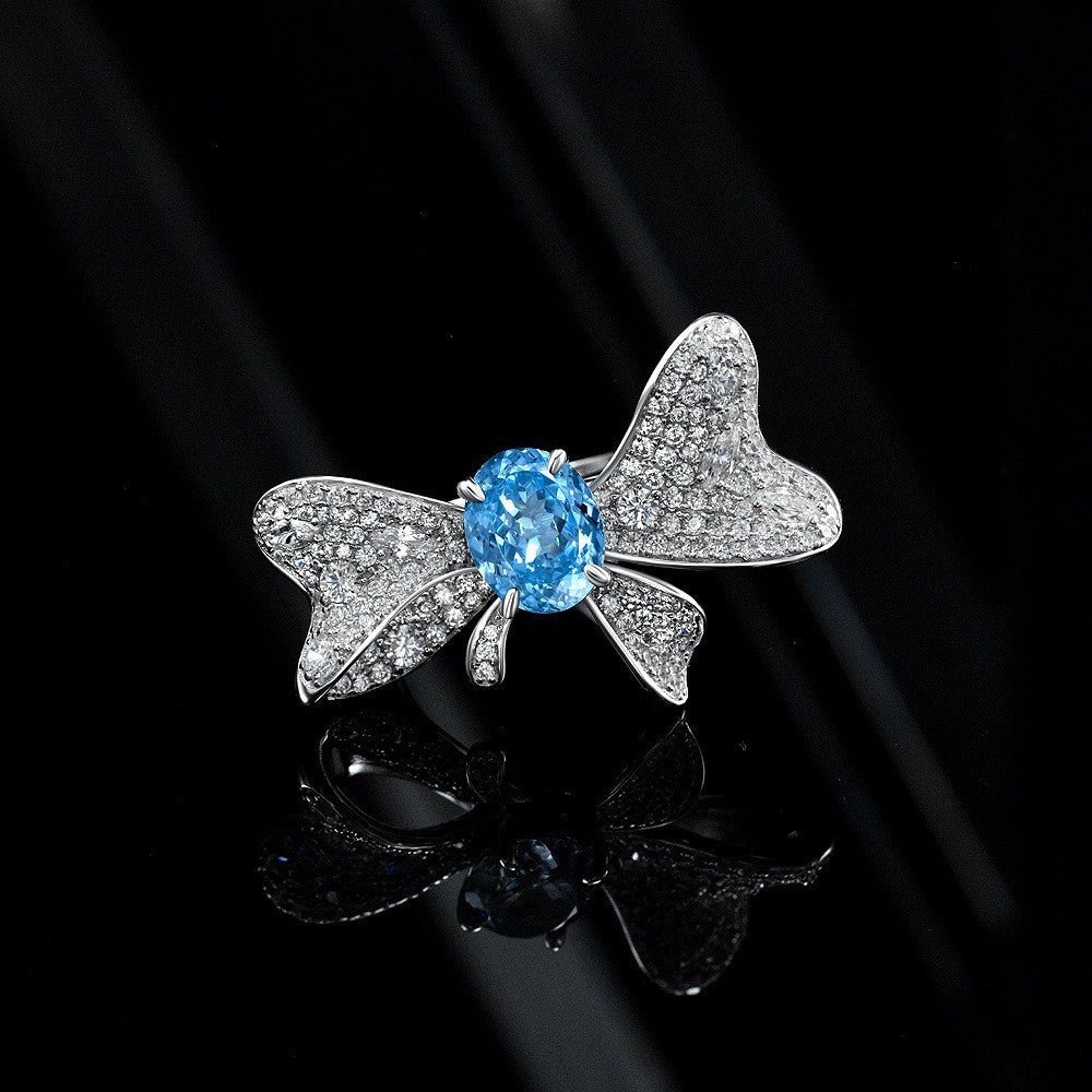 4.5 Carat Lotus Cut Lab-Created Ruby Ring – Butterfly Design, Modern Oriental Luxury