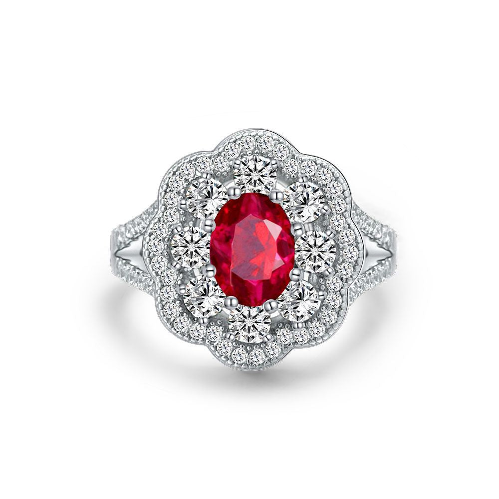 1 Carat Oval Cut Lab Ruby Ring – 6×8mm Sterling Silver 2025 Vintage Luxury Women’s Jewelry