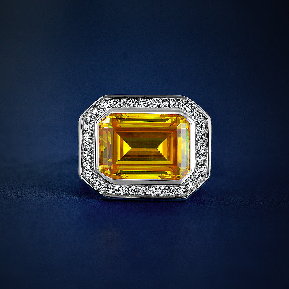 Sterling silver Ring Elegant Rectangular 10x14mm