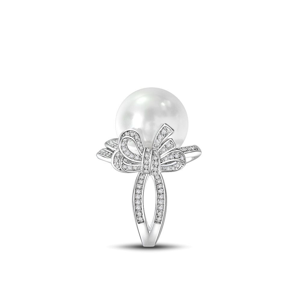 16mm Pearl High Carbon Diamond Ring – Sterling Silver 2025 Collection, European Elegant Women’s Jewelry