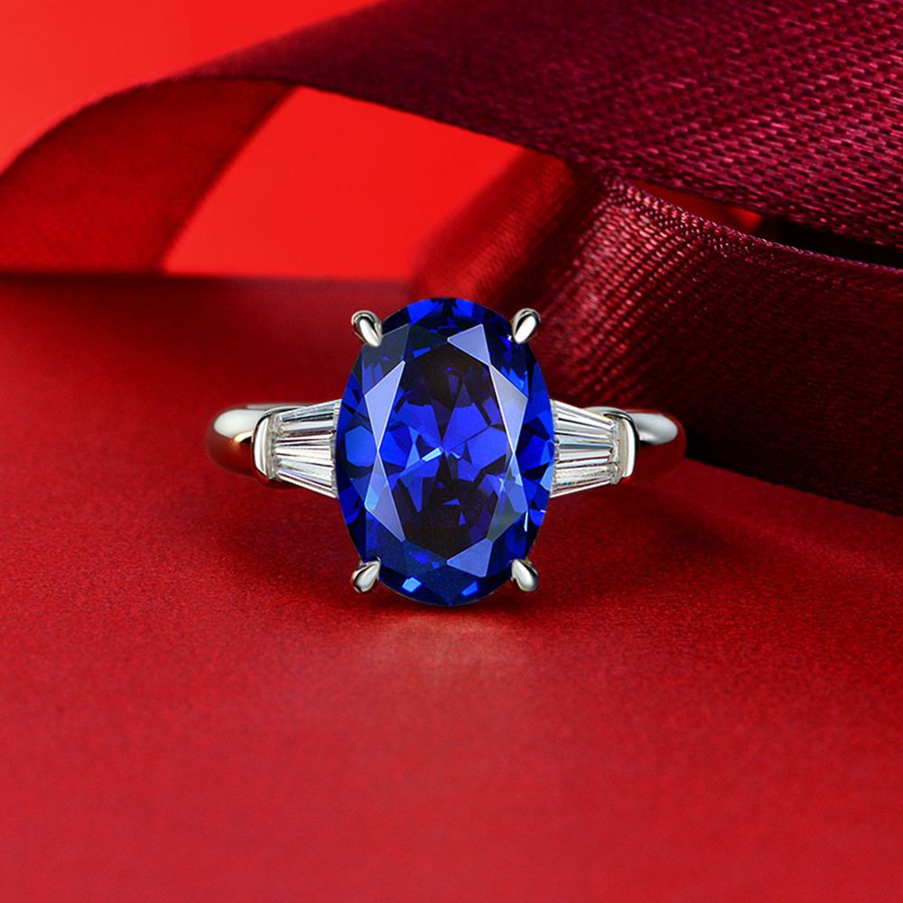 5 Carat 10×14mm Oval Cut High Carbon Diamond Ring – Sterling Silver European Style Minimalist Women’s Jewelry