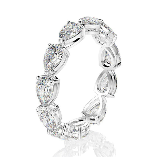 4 Carat Radiant & Pear Cut Ring Set in Sterling Silver – Bridal Luxury Style