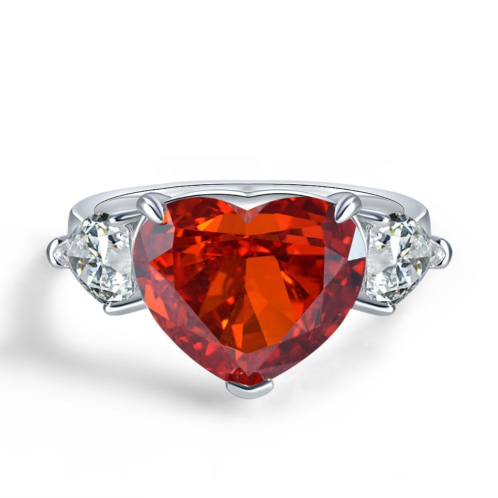 5 Carat Heart Cut High Carbon Diamond Ring – Sterling Silver 10×12mm Elegant Minimalist Women’s Ring