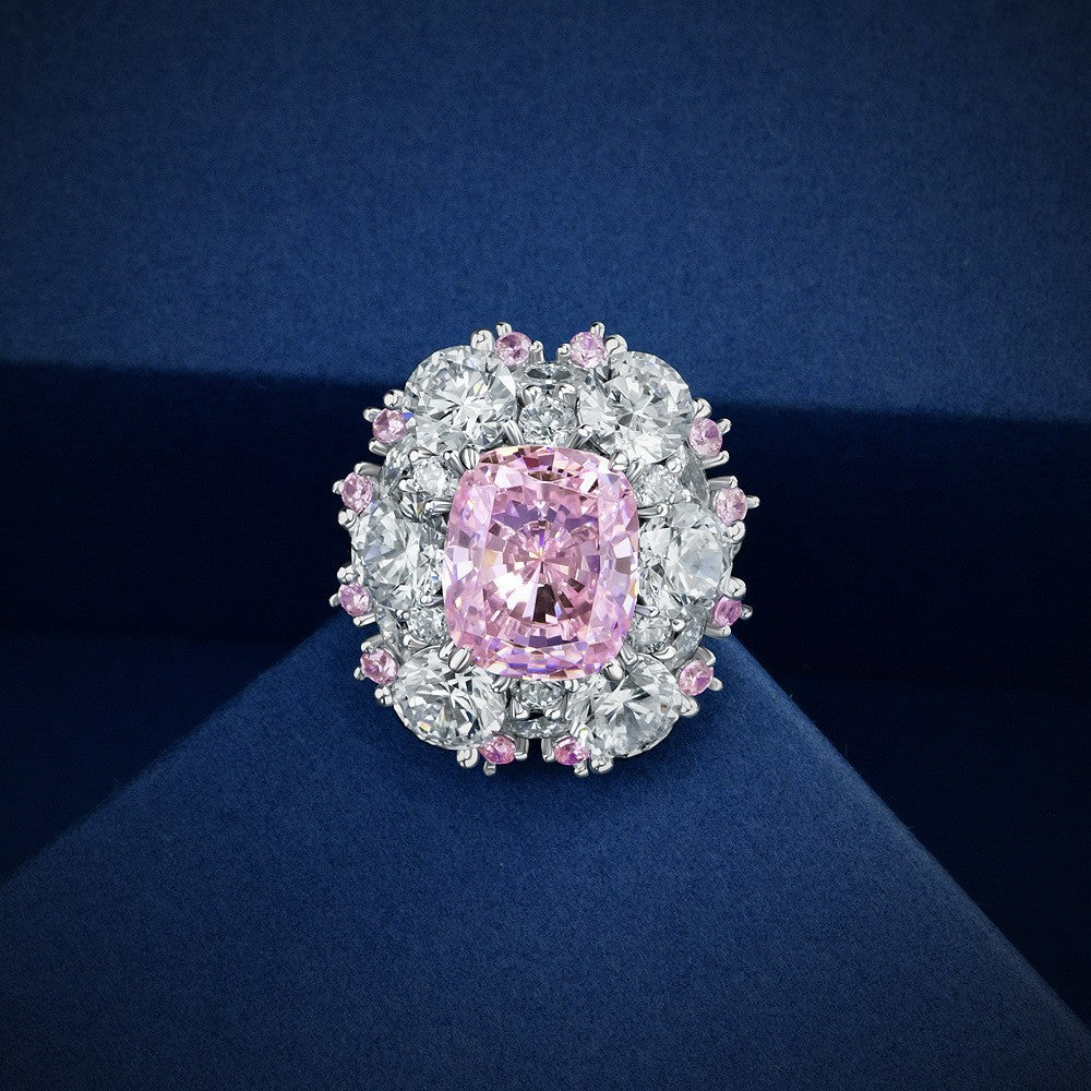 4 Carat 10×12mm Aqua Blue Oval High Carbon Diamond Ring – Sterling Silver Boutique Luxury Women’s Jewelry