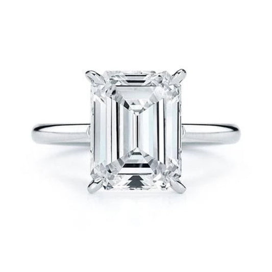4 Carat Radiant-Cut High Carbon Simulated Diamond Ring – Sleek Minimalist Luxury