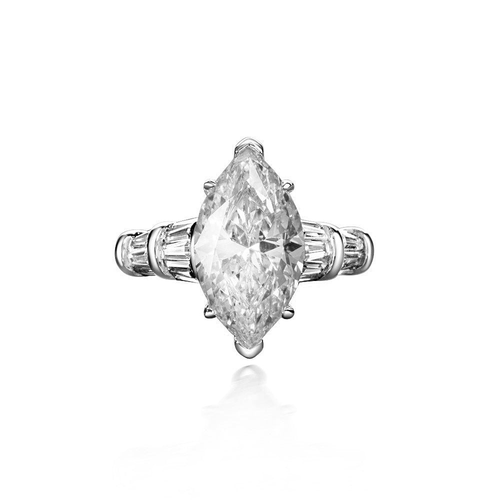 3Ct Marquise 8x14mm High-Carbon Diamond S925 Silver Ring for Women