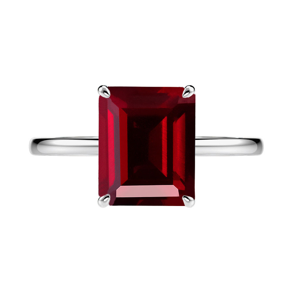 4 Carat Radiant-Cut High Carbon Simulated Diamond Ring – Sleek Minimalist Luxury