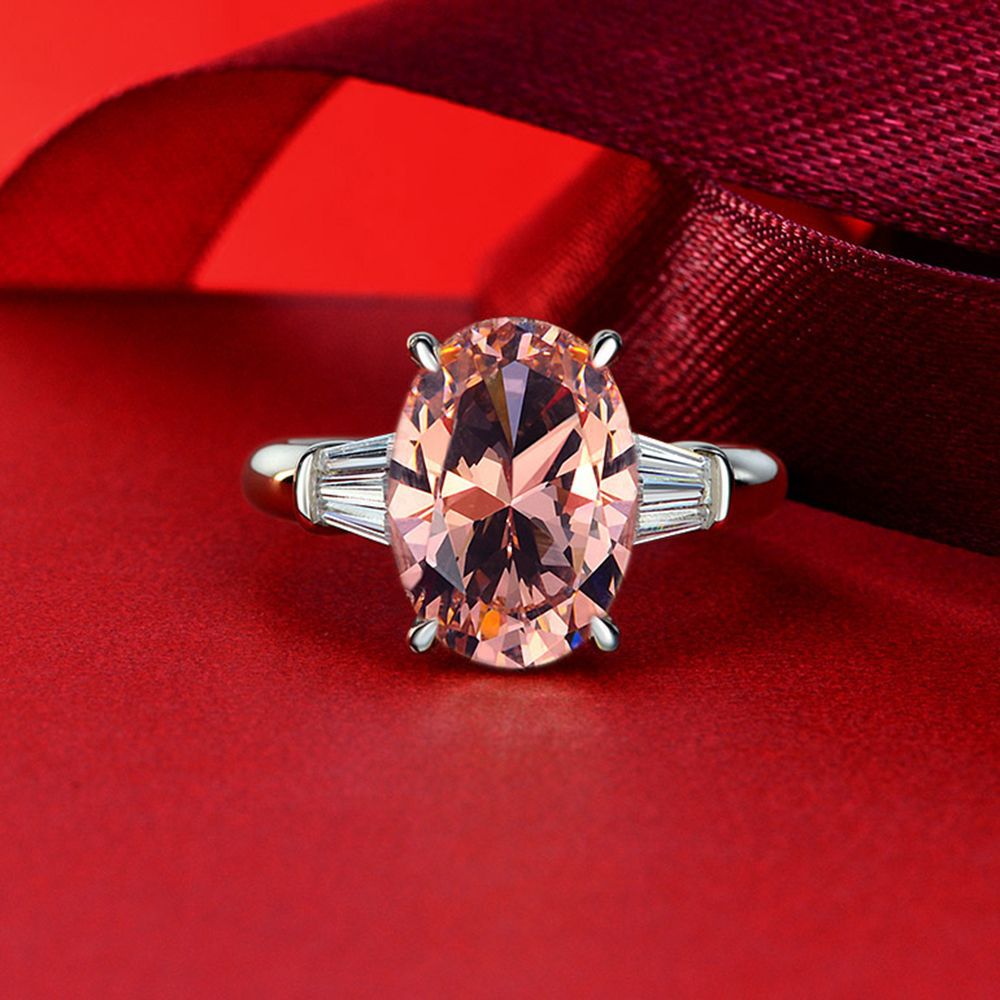 5 Carat 10×14mm Oval Cut High Carbon Diamond Ring – Sterling Silver European Style Minimalist Women’s Jewelry