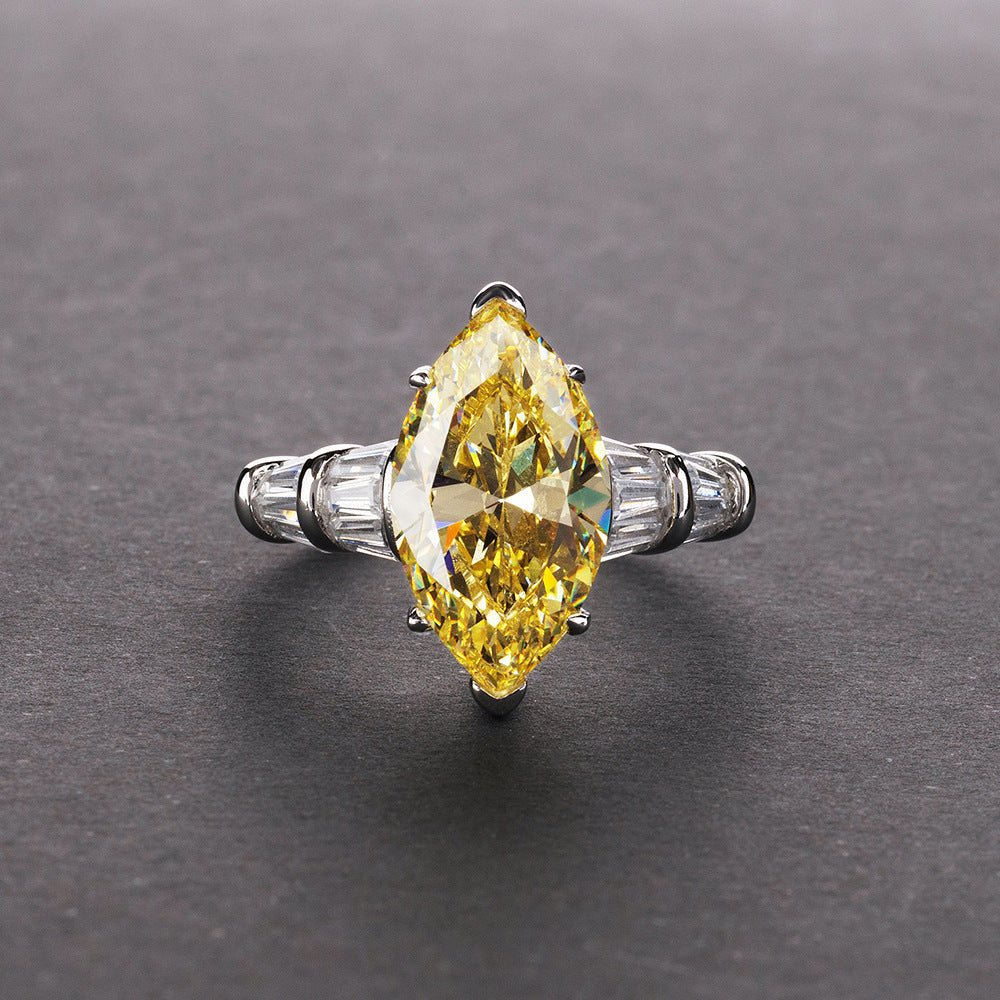 3Ct Marquise 8x14mm High-Carbon Diamond S925 Silver Ring for Women