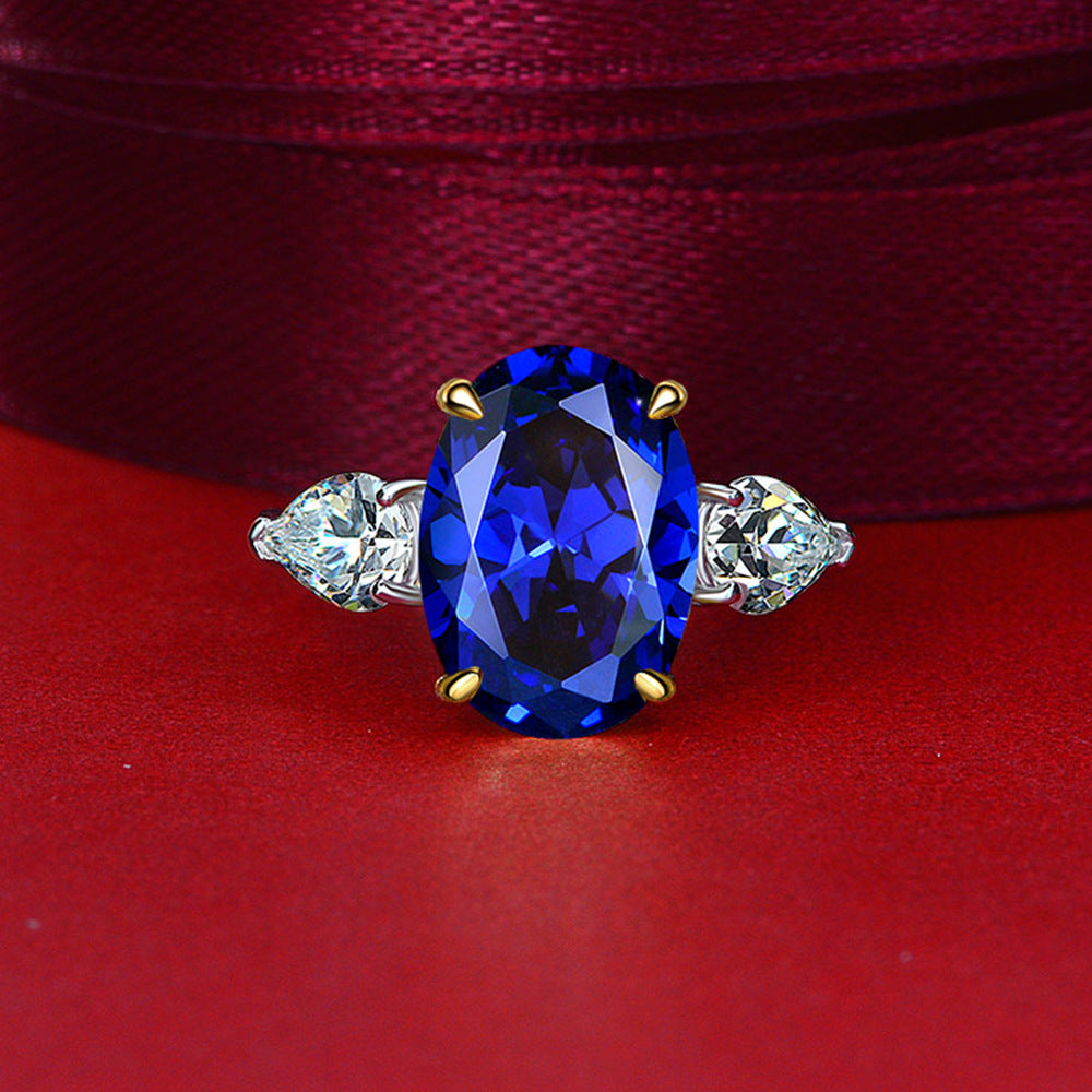 5 Carat Oval Four-Prong High Carbon Diamond Ring – Sterling Silver Minimalist & Brilliant Design