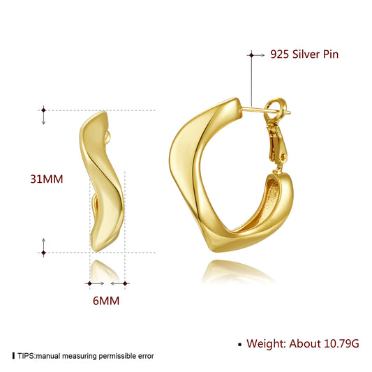 18K Gold plated Earrings Novel style clip
