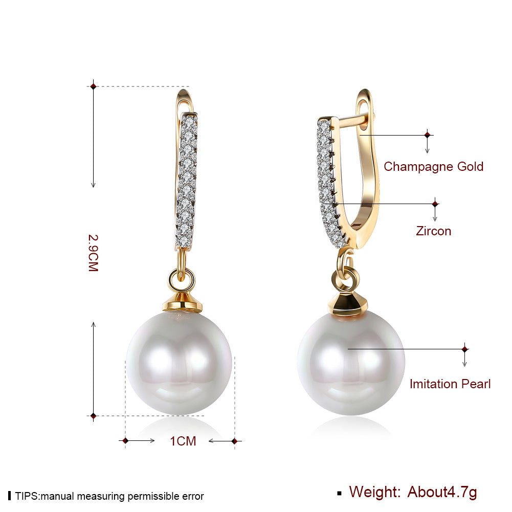 18k Gold plated earrings pearl zirconia