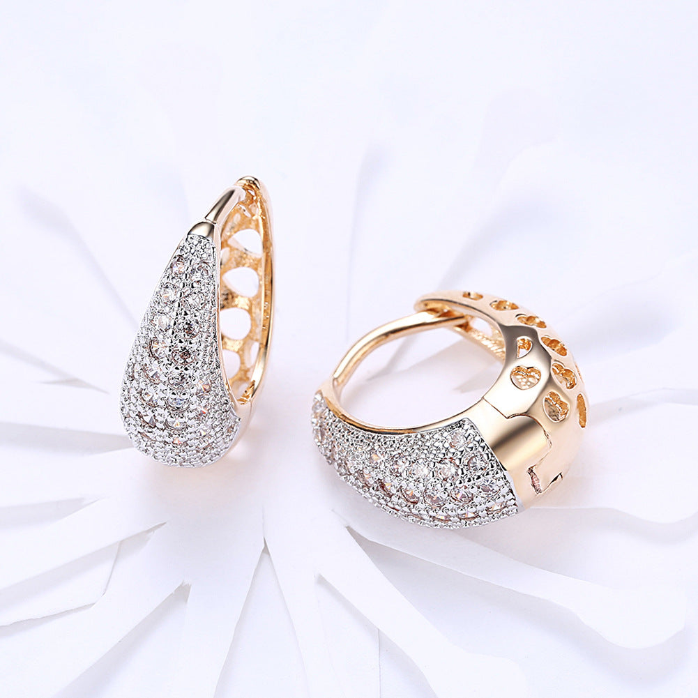 18k Gold plated earrings shell style classic clip