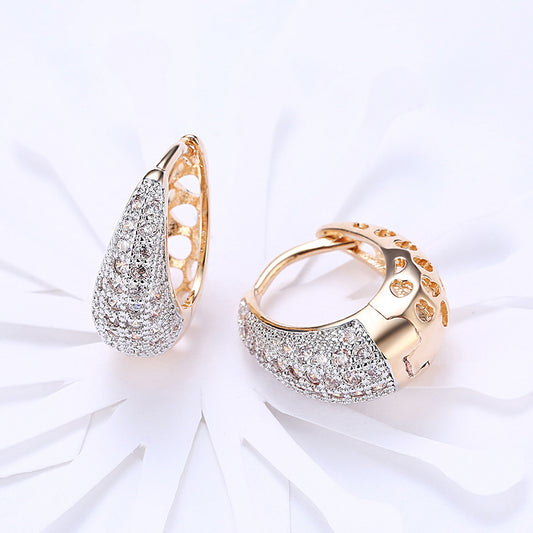 18k Gold plated earrings shell style classic clip