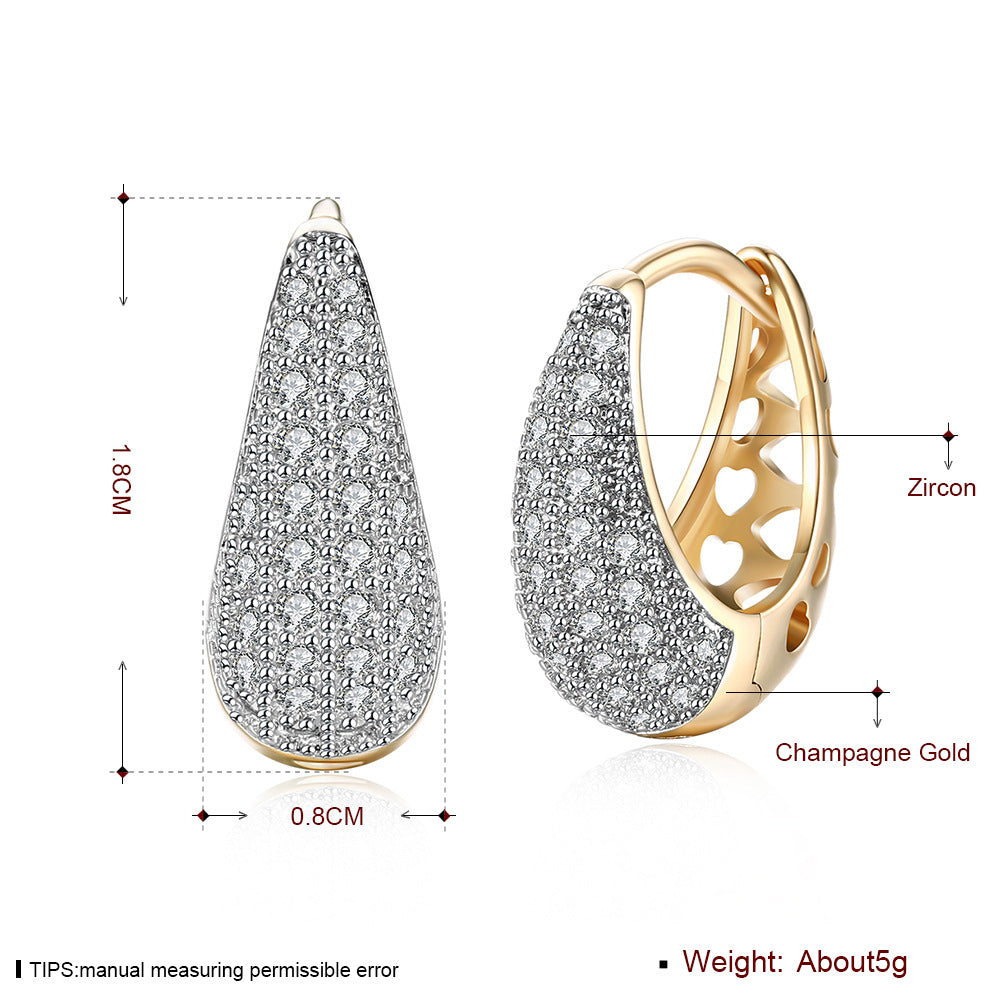 18k Gold plated earrings shell style classic clip