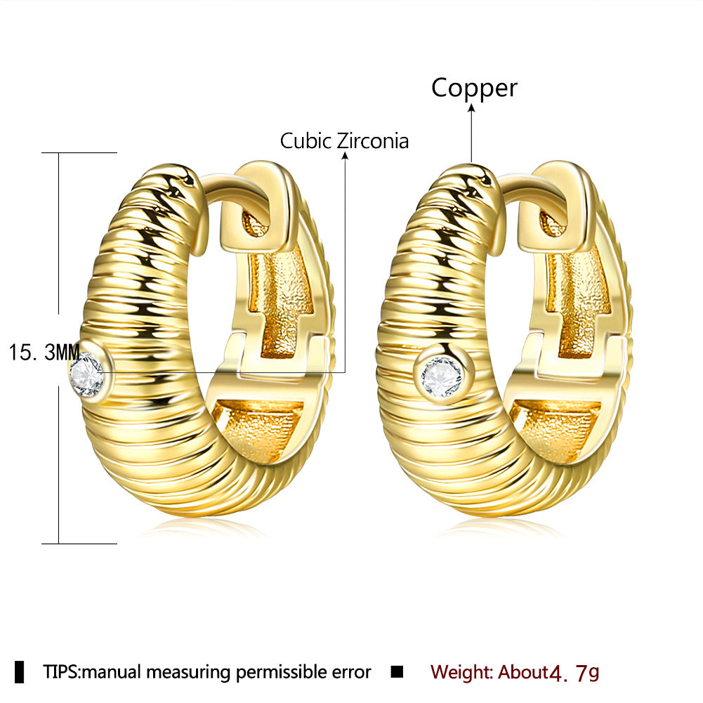 18k Gold plated earrings clip shell style chic