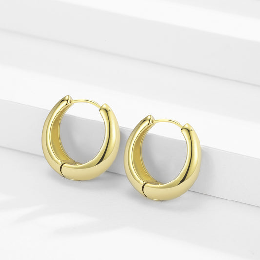 18k Gold plated earrings circle hoop style