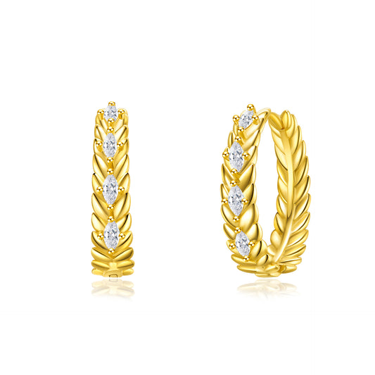 18k Gold plated earrings circle hoop zirconia