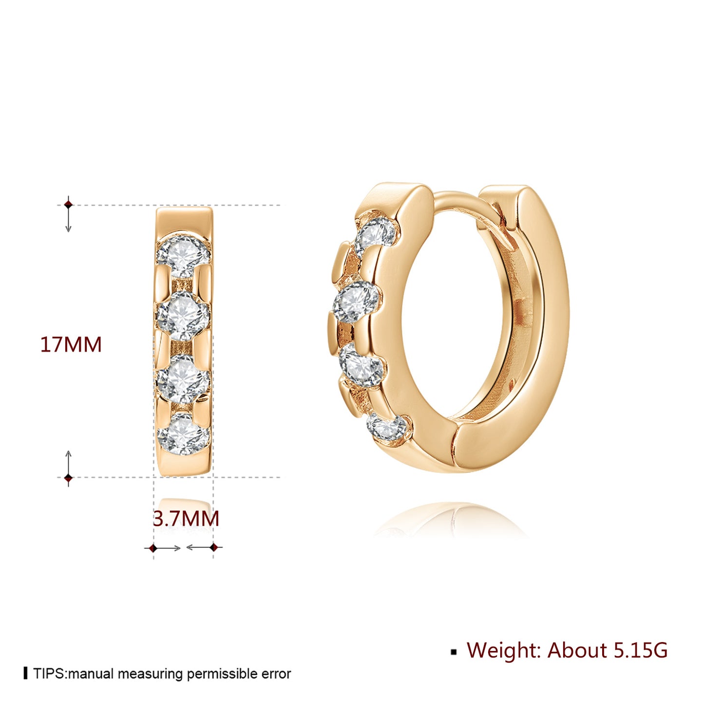 18k Gold plated earrings clip style