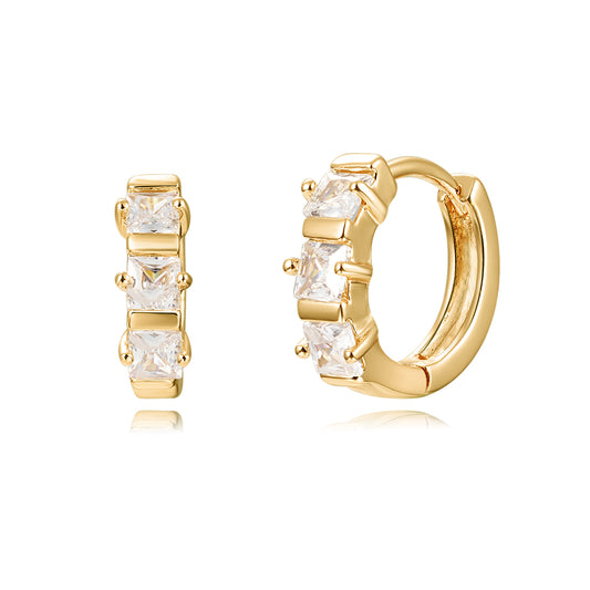 18k Gold plated earrings zirconia fashion