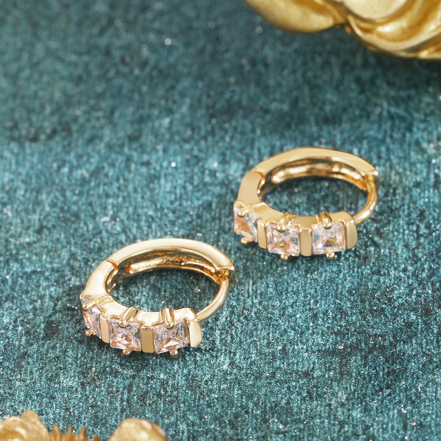 18k Gold plated earrings zirconia fashion