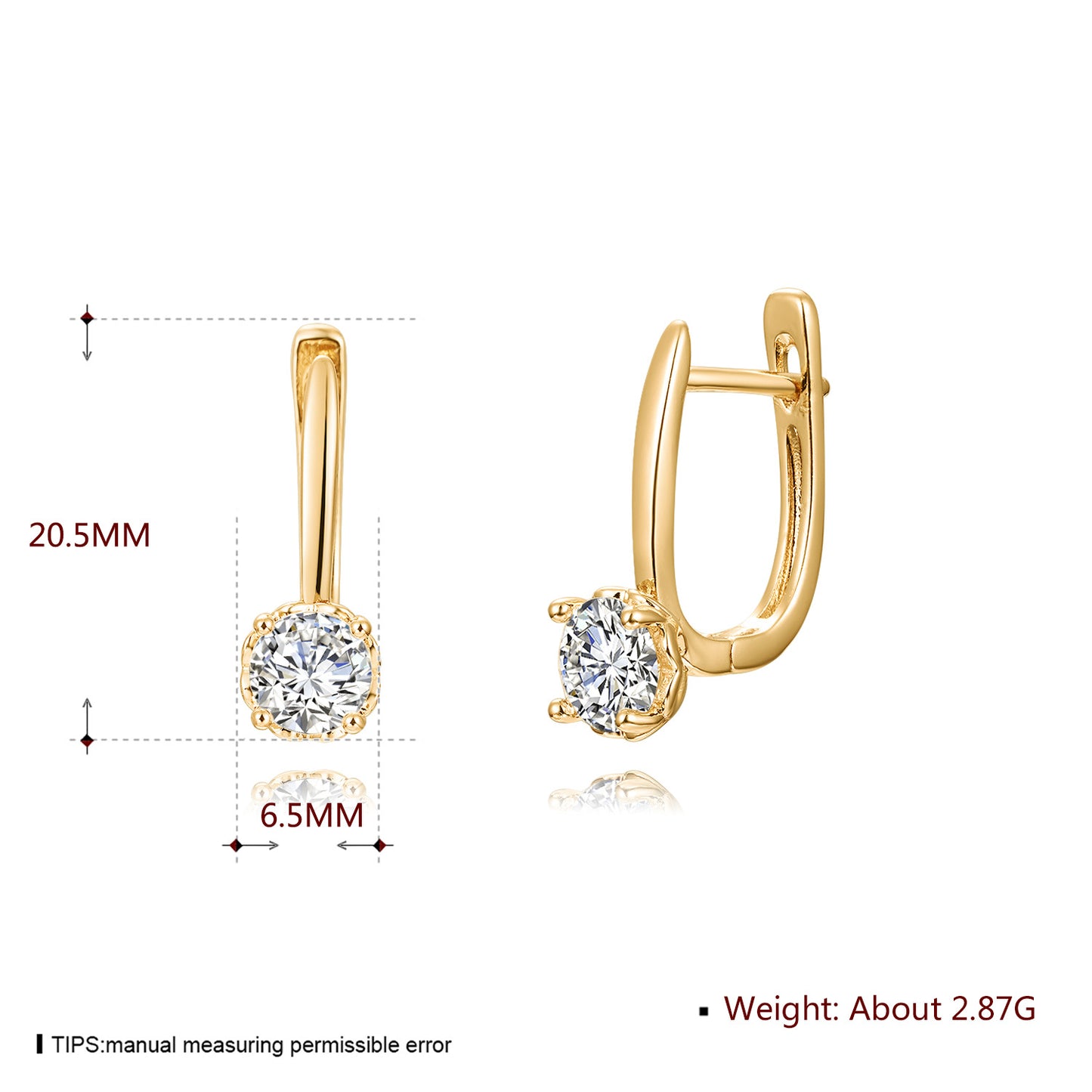 18k Gold plated earrings fashion