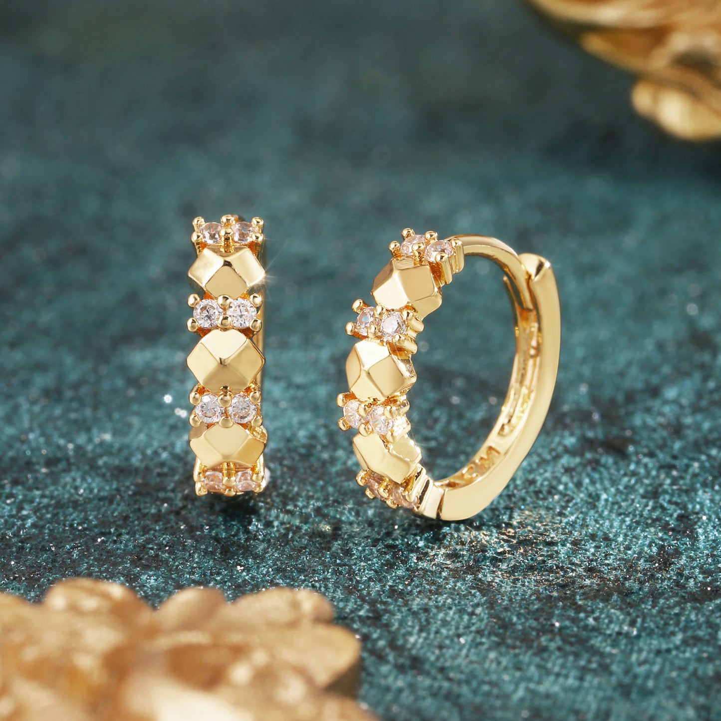 18k Gold plated earrings geometric style