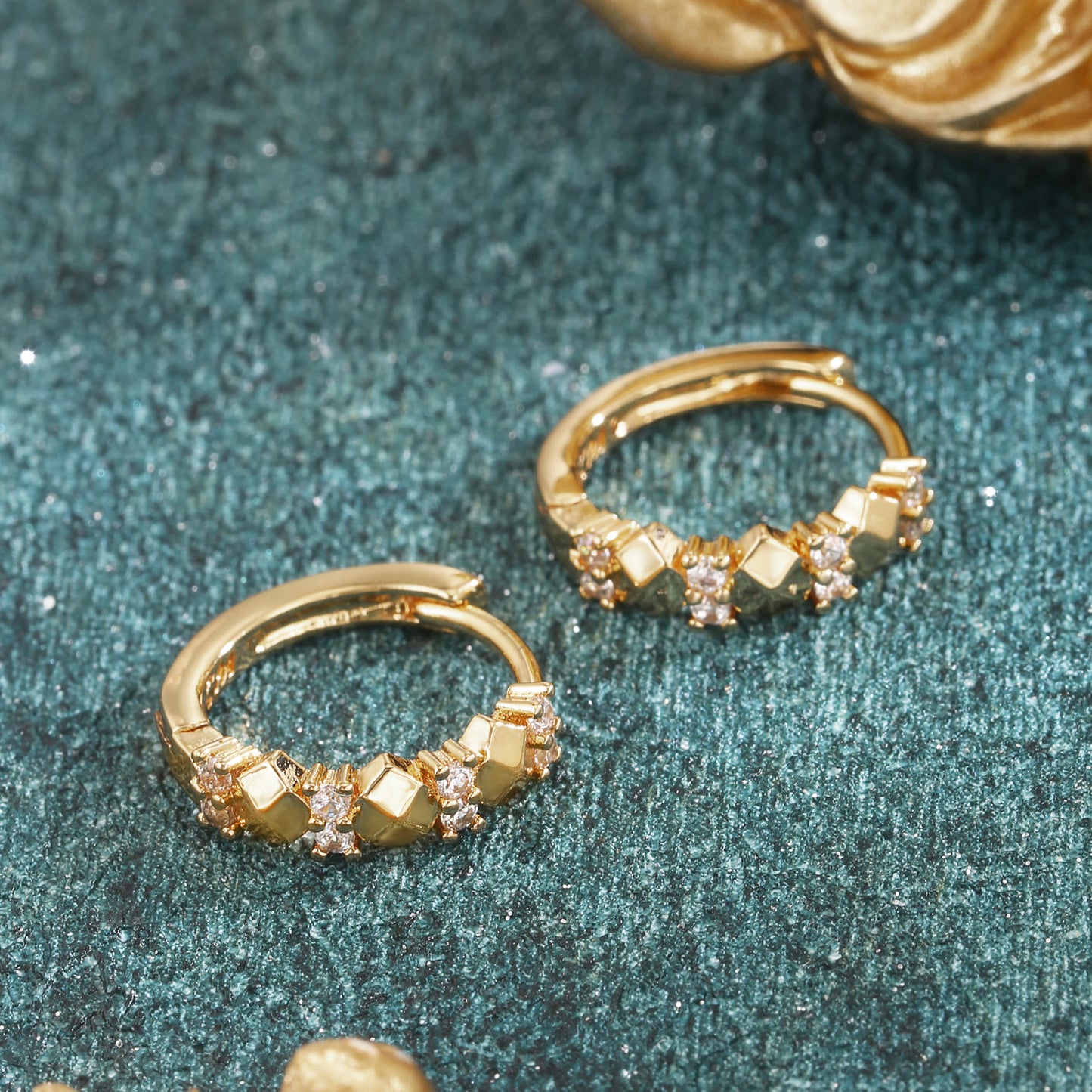 18k Gold plated earrings geometric style