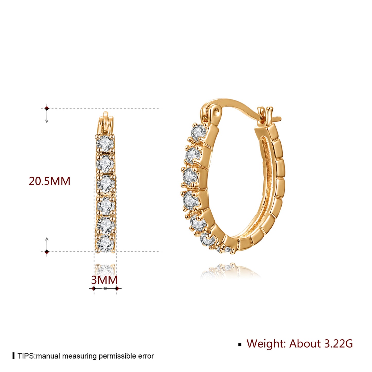 18k Gold plated earrings shining