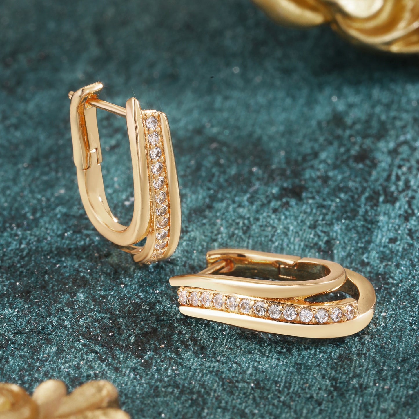 18k Gold plated earrings wavy style