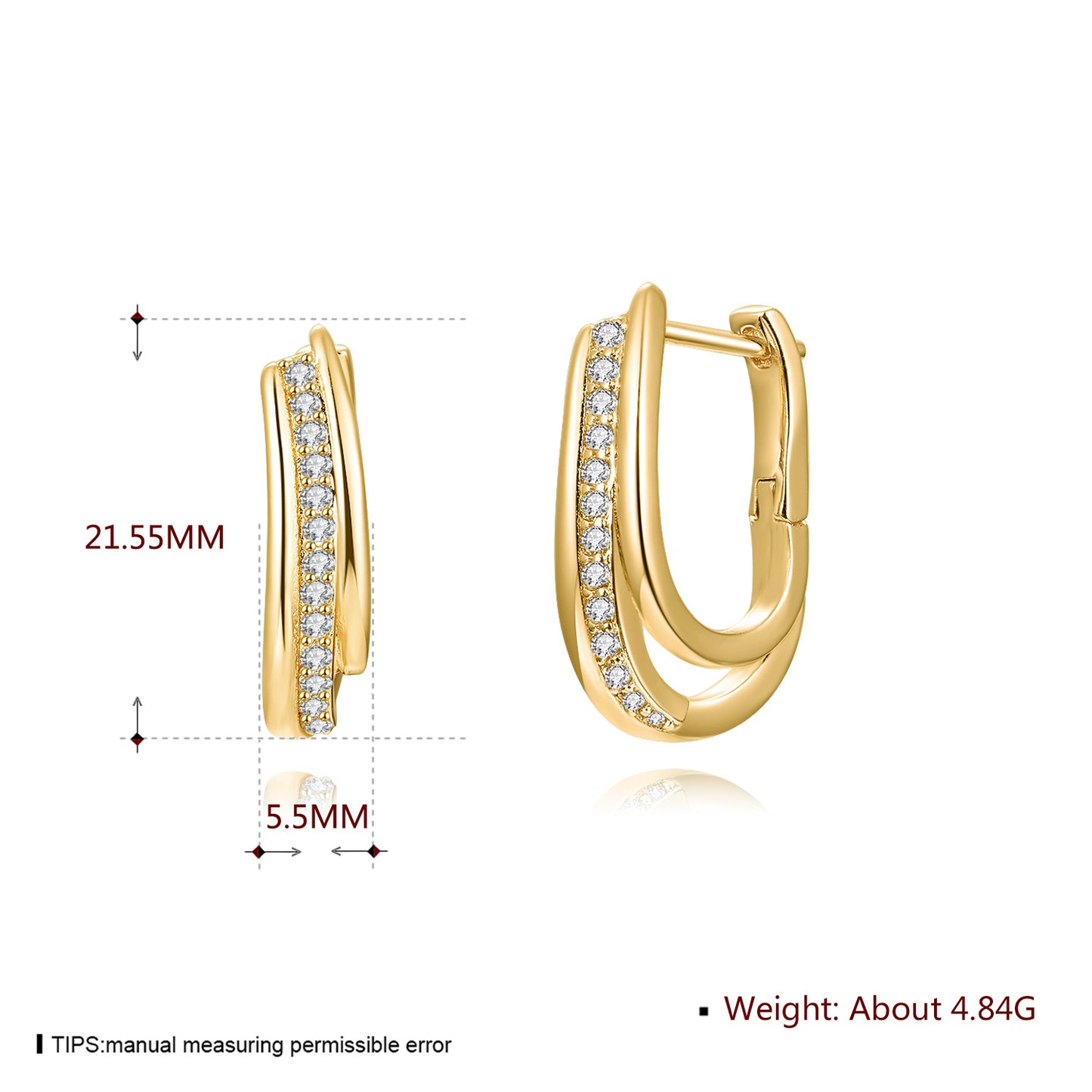 18k Gold plated earrings wavy style