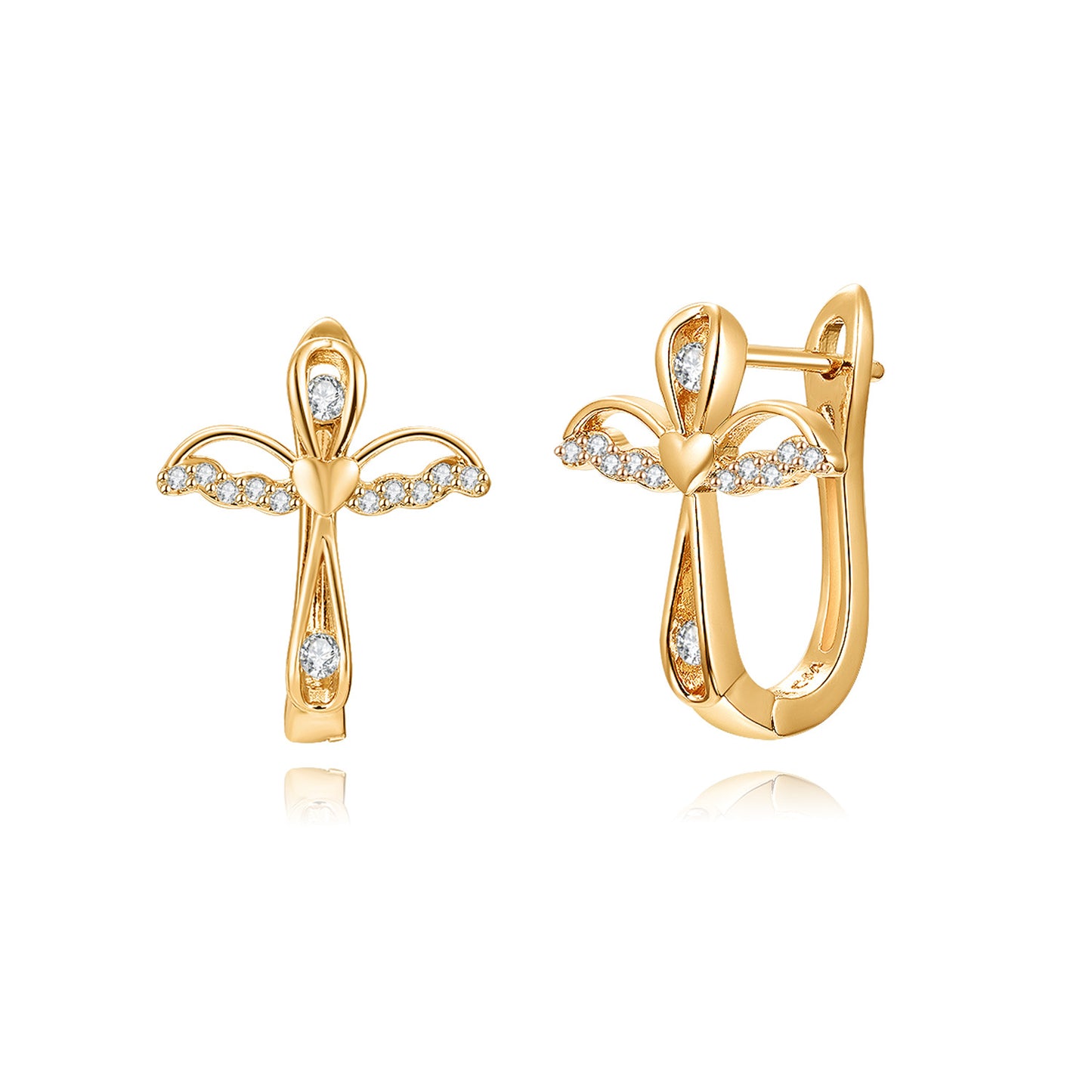 18k Gold plated earrings angel shape