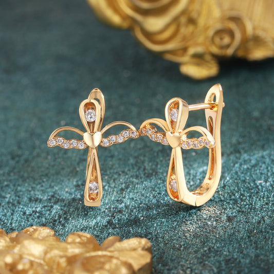 18k Gold plated earrings angel shape