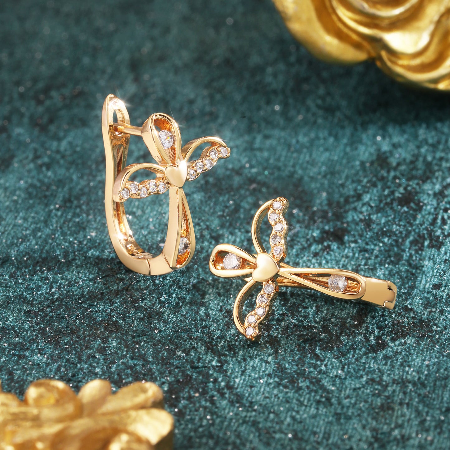18k Gold plated earrings angel shape