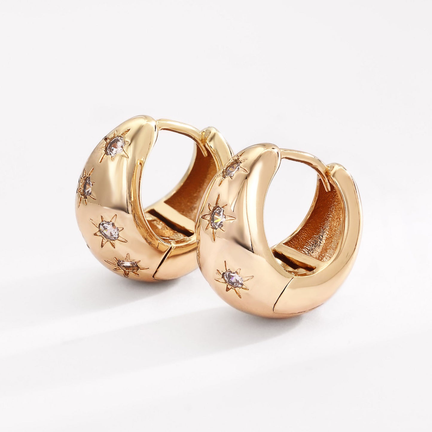 18k Gold plated earrings clip rose gold best selling with crystals