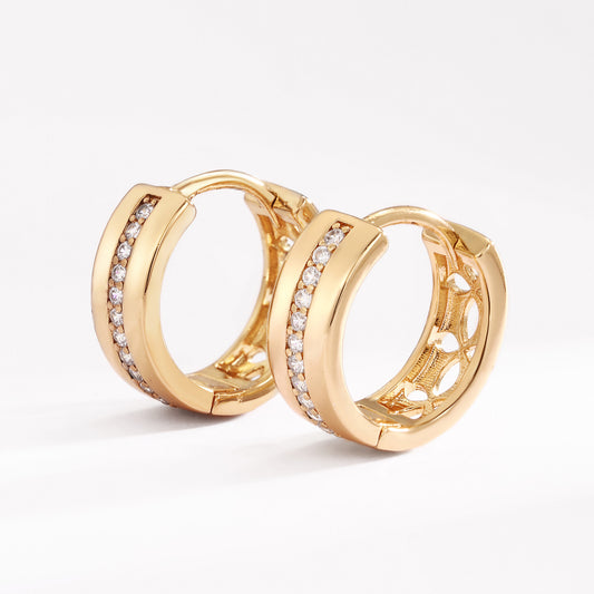 18k Gold plated earrings rose gold classic