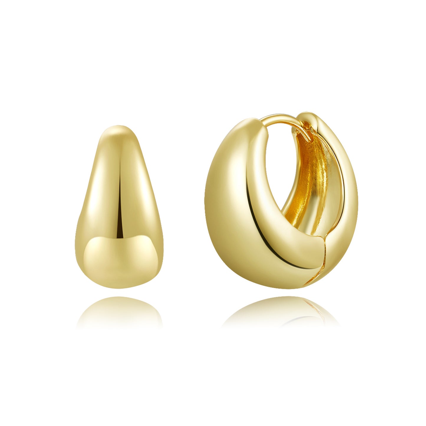 18k Gold plated earrings clip bold