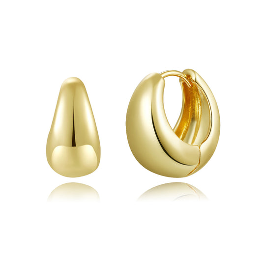 18k Gold plated earrings clip bold