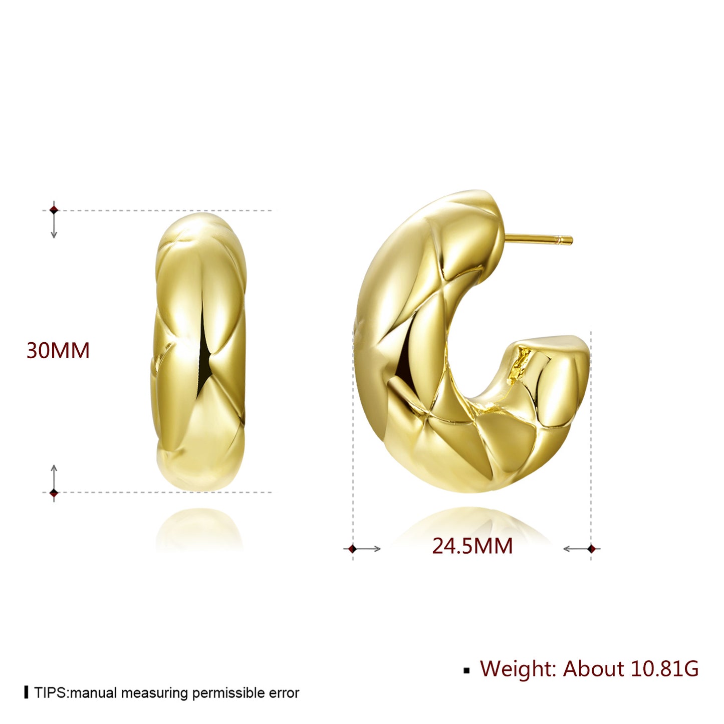18k Gold plated earrings unique pattern new arrival
