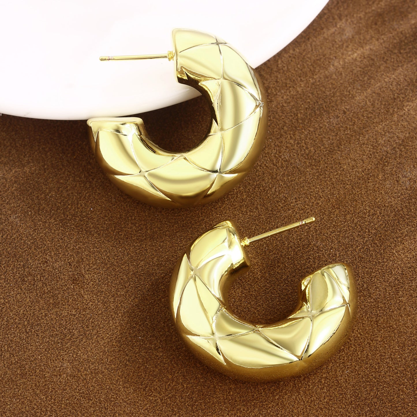 18k Gold plated earrings unique pattern new arrival