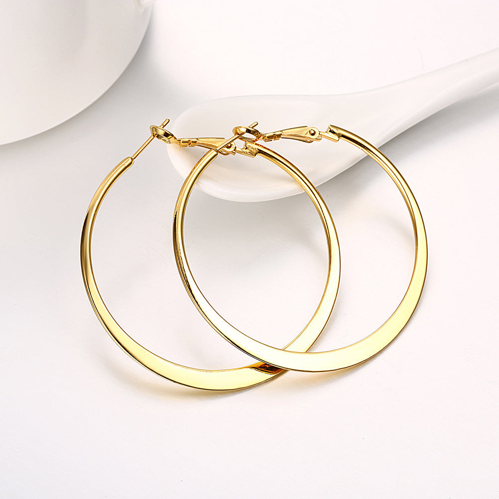 18k Gold plated earrings hoop earrings big