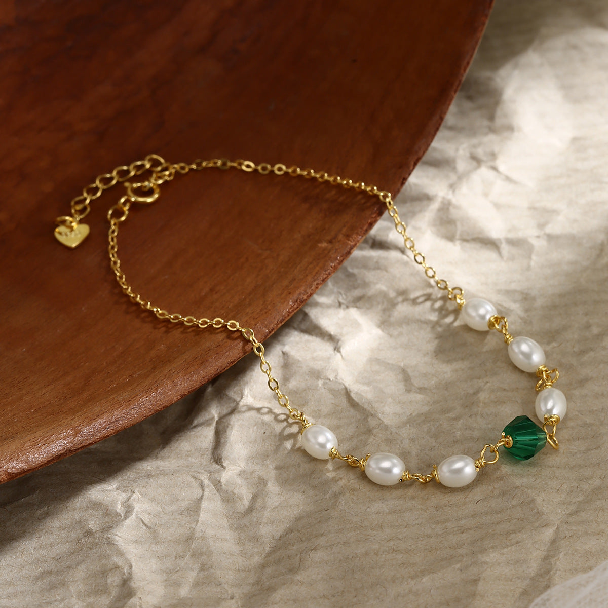 Pearl Bracelet Sterling Silver Bracelet 18K Gold Plated Ring