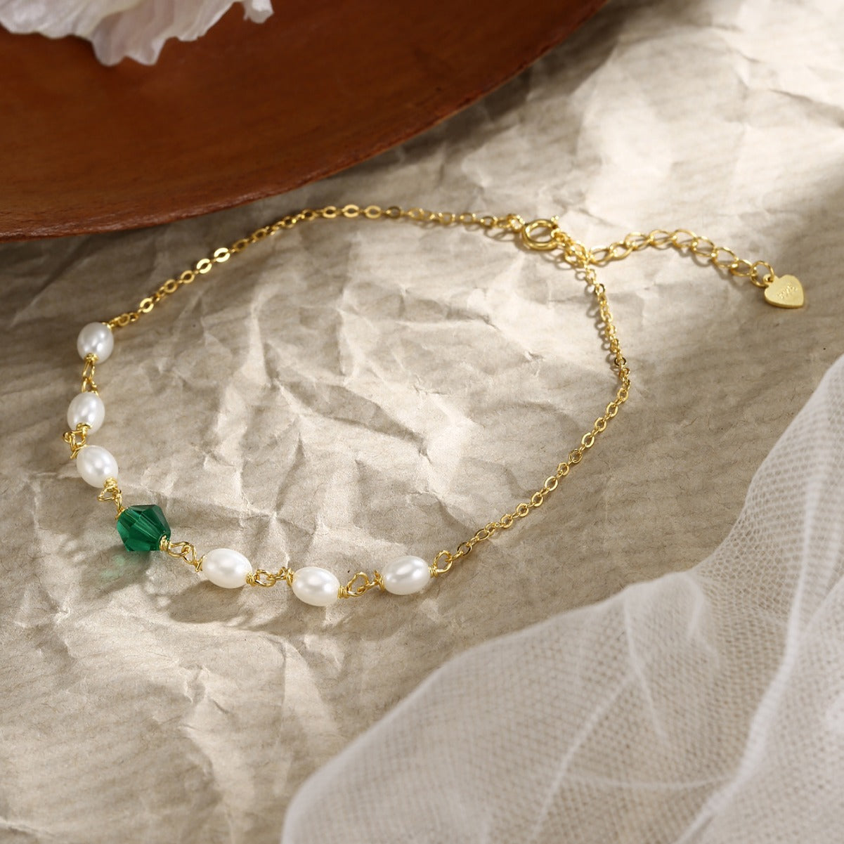 Pearl Bracelet Sterling Silver Bracelet 18K Gold Plated Ring
