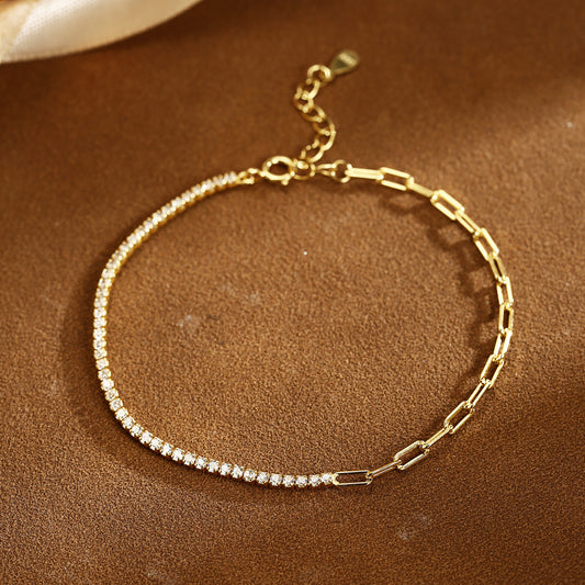 Chain Bracelet Sterling Silver Bracelet 18K Gold Plated Bracelet