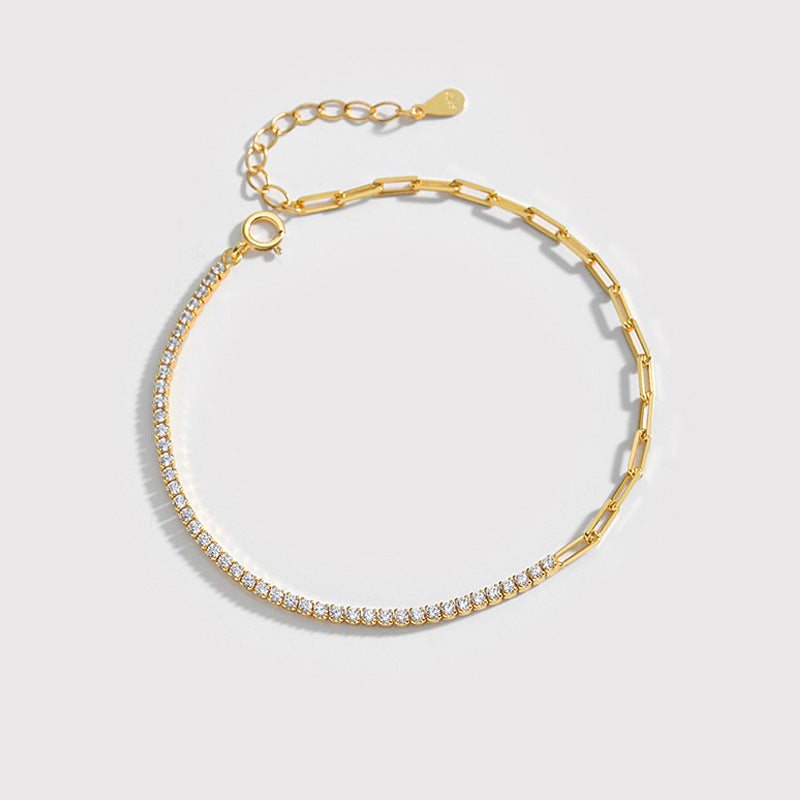 Chain Bracelet Sterling Silver Bracelet 18K Gold Plated Bracelet
