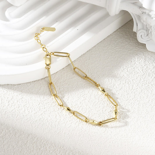 Chain Bracelet Sterling Silver Bracelet 18K Gold Plated Bracelet