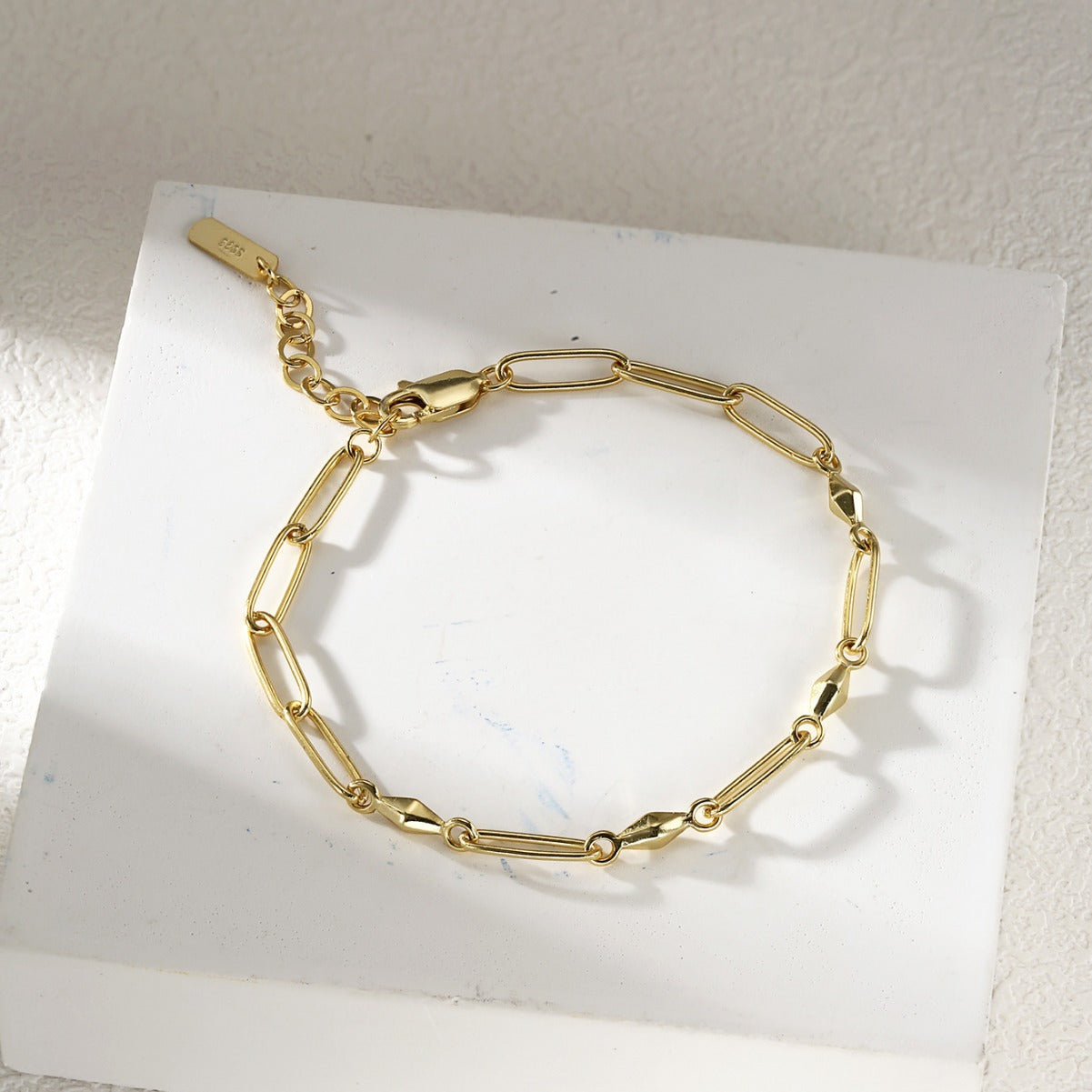 Chain Bracelet Sterling Silver Bracelet 18K Gold Plated Bracelet