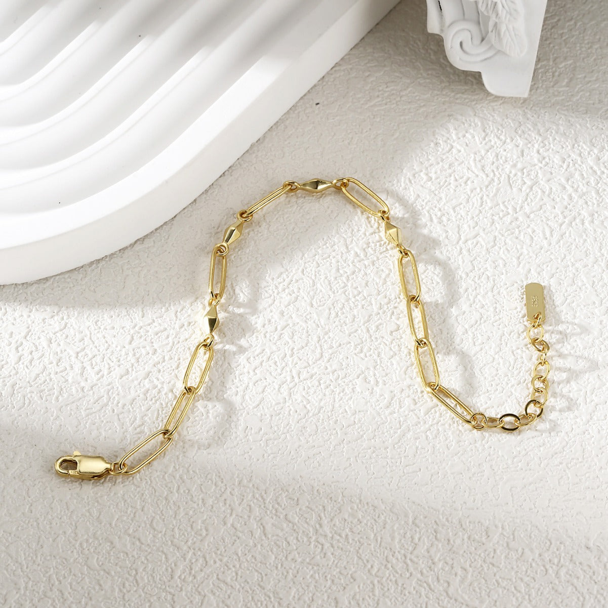 Chain Bracelet Sterling Silver Bracelet 18K Gold Plated Bracelet