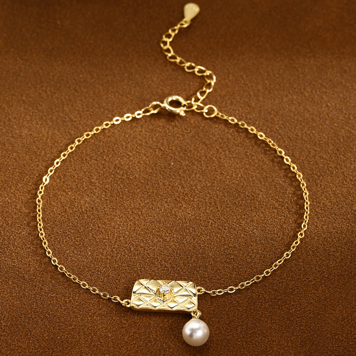 Purse Bracelet Pearl Bracelet Sterling Silver Bracelet 18K Gold Plated Bracelet